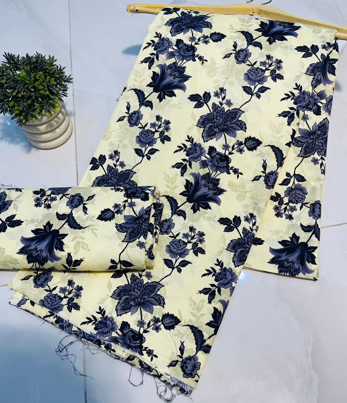 Cotton 2 piece Suit Allover Unstitched
