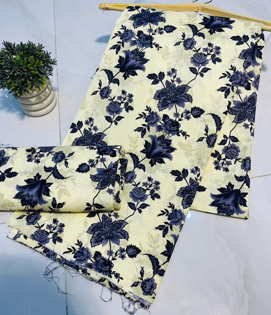 Cotton 2 piece Suit Allover Unstitched