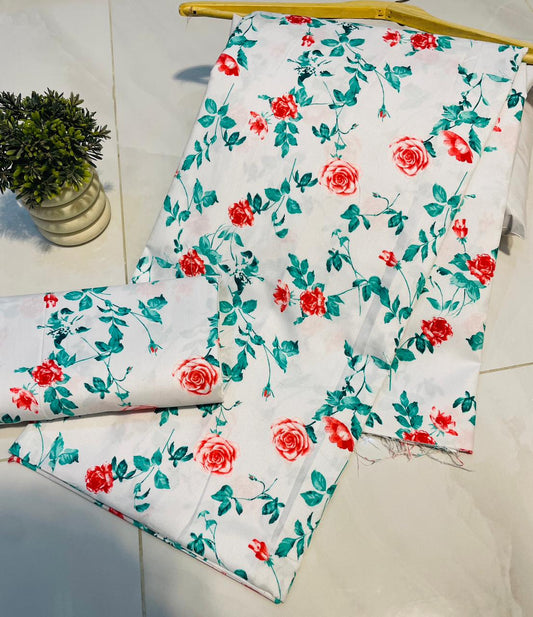 Cotton 2 piece Suit Allover Unstitched